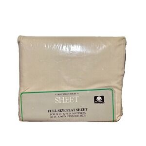 Vintage Sears Matchmate Full Flat Sheet NOS Indian Smoke Light Deadstock NEW 80s